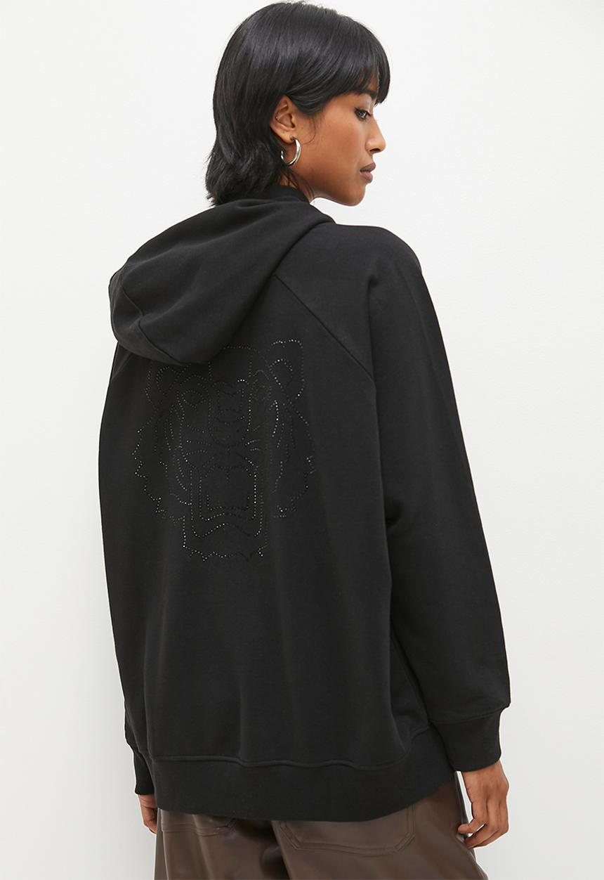 Superbalist - Stud detail oversized hoody - black