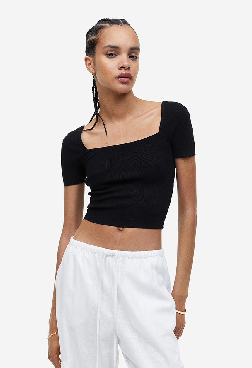 H&M - Fine-knit top - black