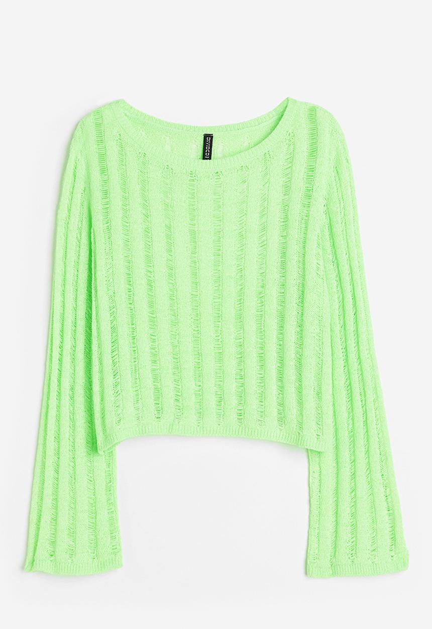H&M - Ladder stitch-look jumper - lime green