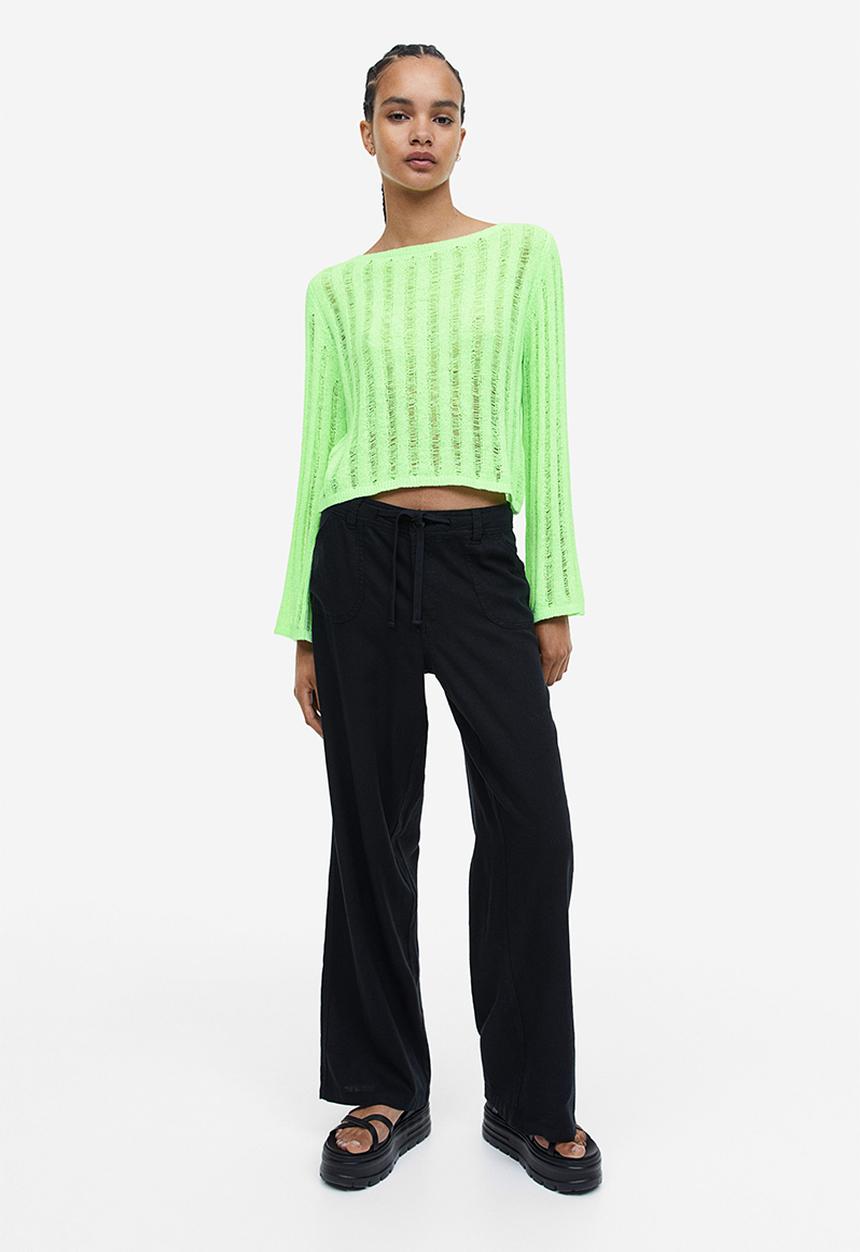 H&M - Ladder stitch-look jumper - lime green