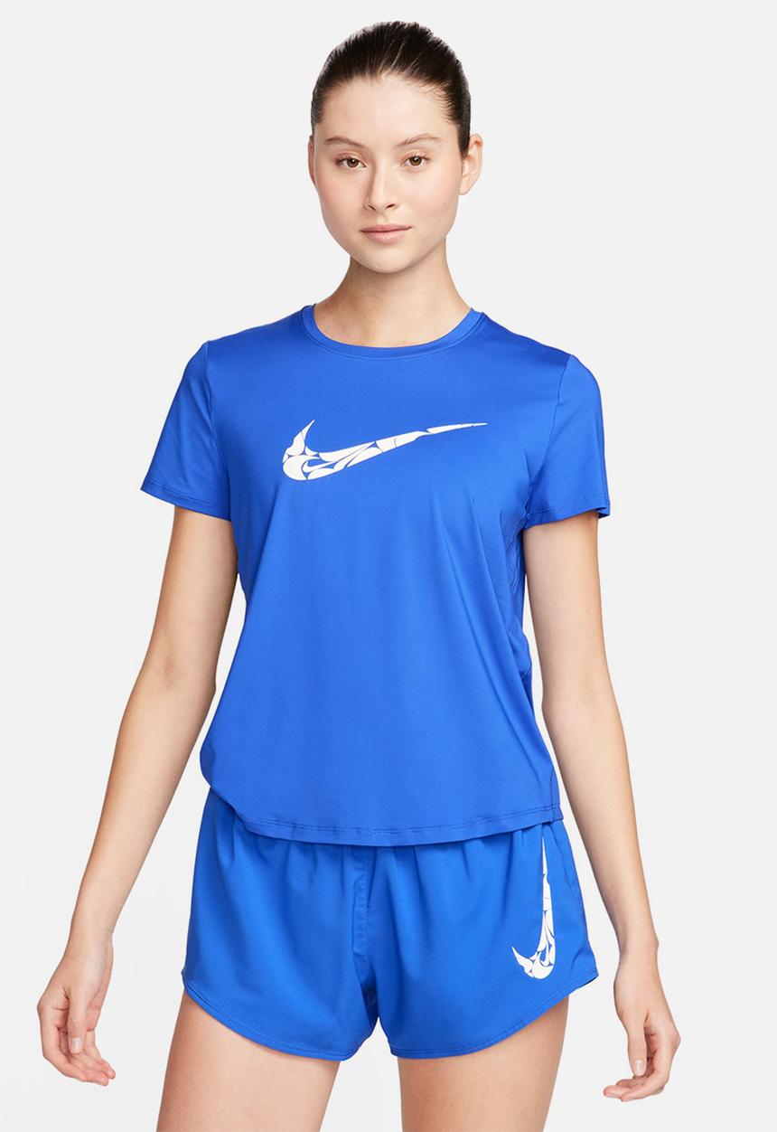 Nike - W nk one swsh hbr df ss top - hyper royal/white