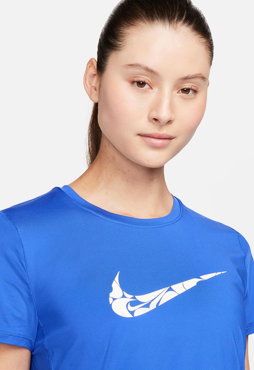 Nike - W nk one swsh hbr df ss top - hyper royal/white