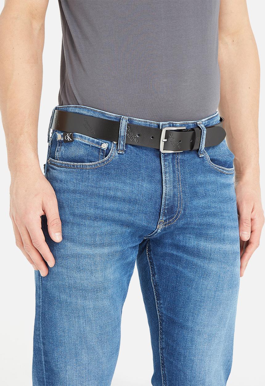 Calvin Klein - Fl cl ro lthr aop belt 35mm - black