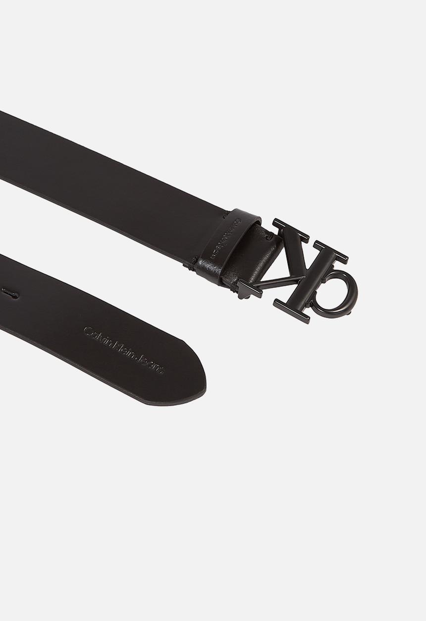 Calvin Klein - Round mono pl lthr sm belt 35mm - Black