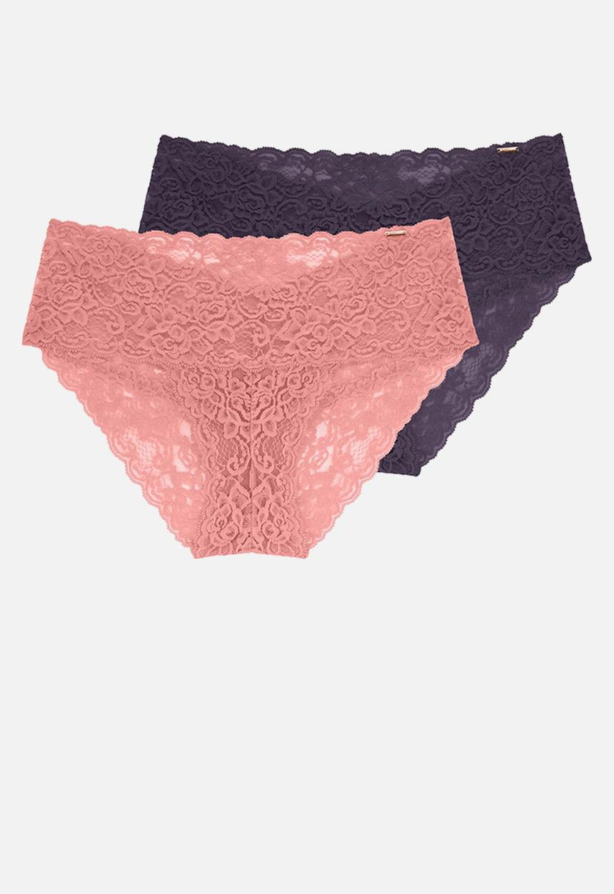 DORINA - Plus Lana 2pack brief - coral & purple