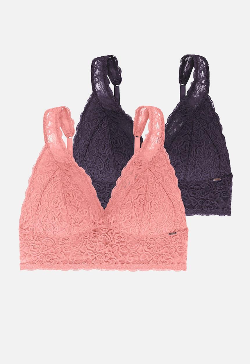 DORINA - Plus Lana 2pack light padded bralette - coral & purple