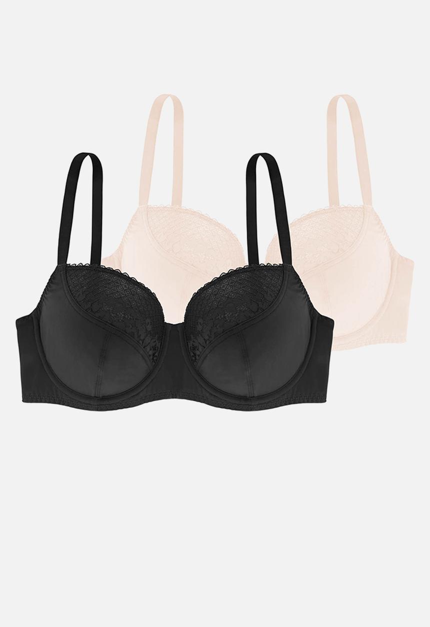 DORINA - Plus Kelsea 2pack non padded wired bra - ivory & black