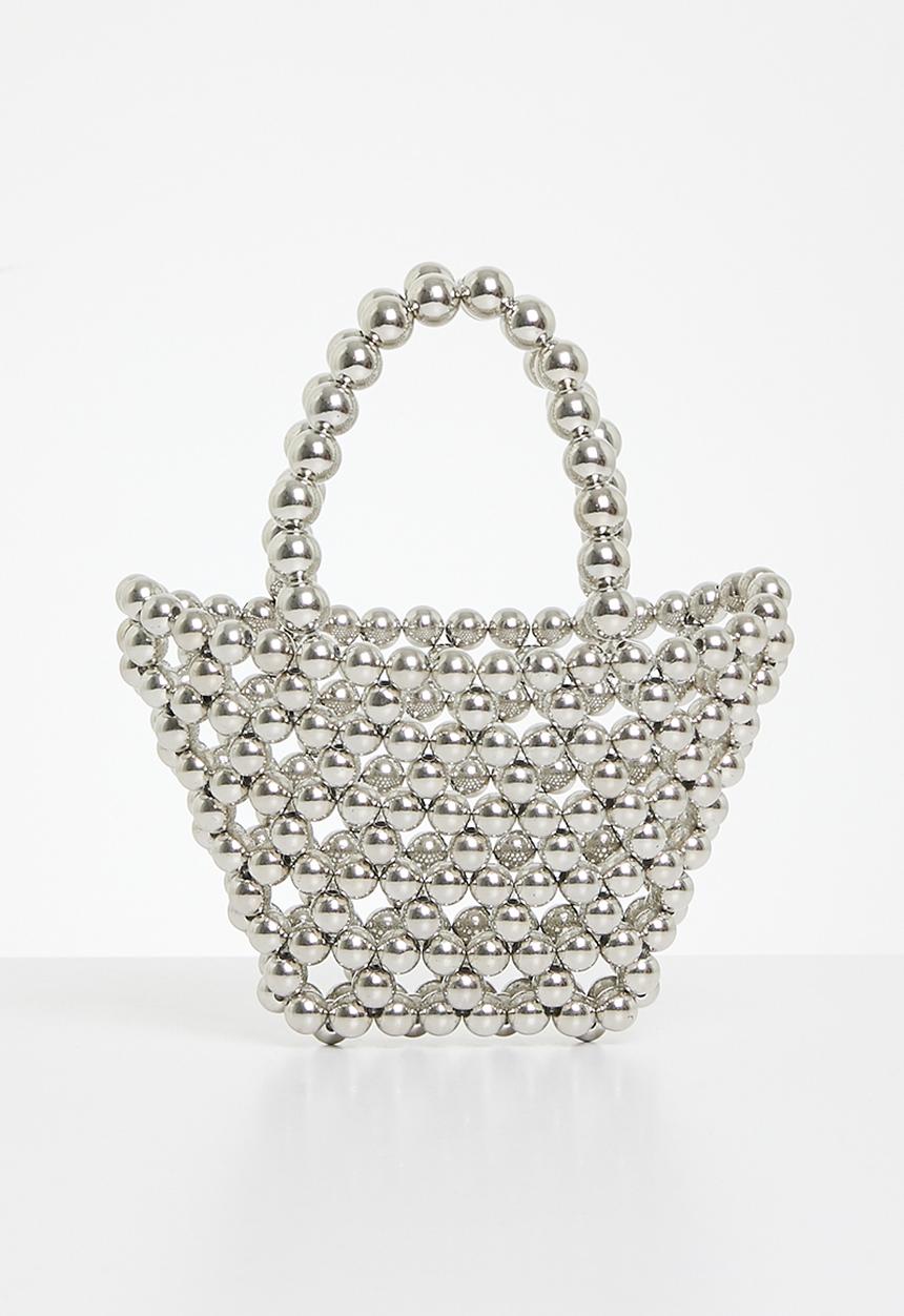 MILLA - Beaded crossbody bag-silver