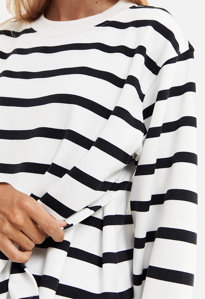H&M - Mama before & after maternity/nursing sweatshirt - White Striped