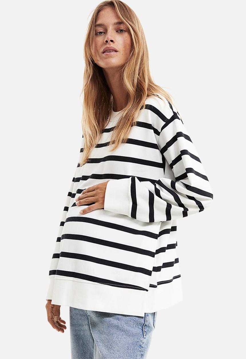 H&M - Mama before & after maternity/nursing sweatshirt - White Striped