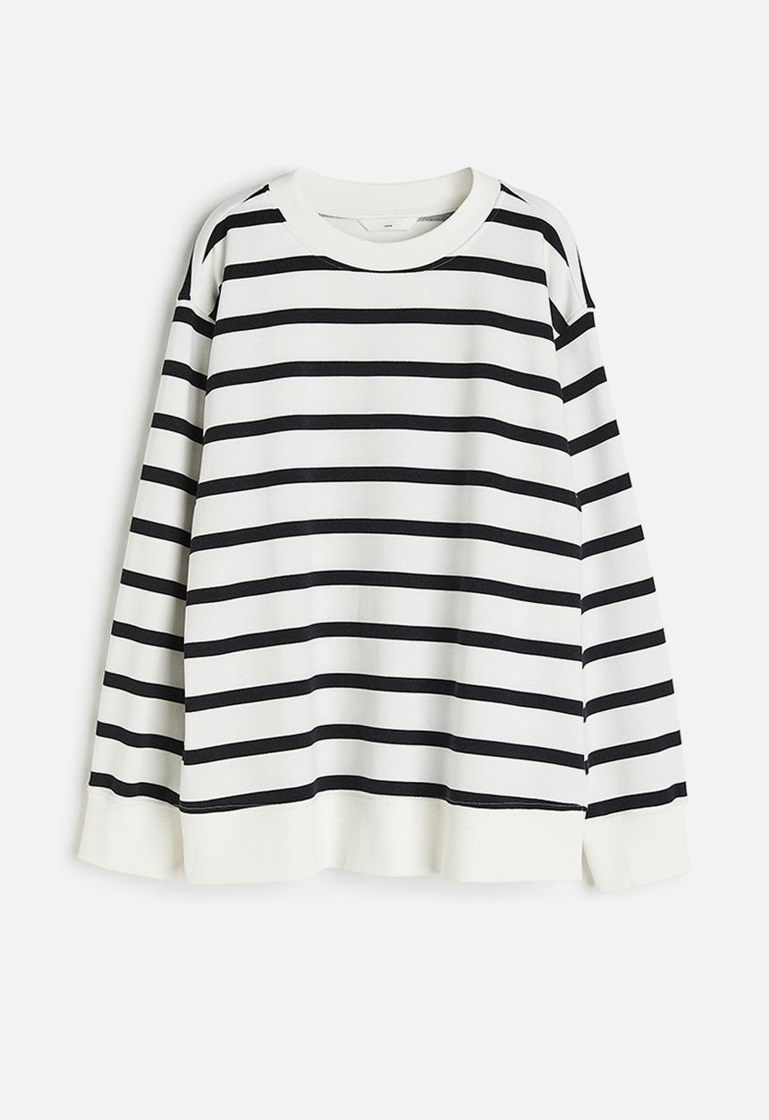 H&M - Mama before & after maternity/nursing sweatshirt - White Striped