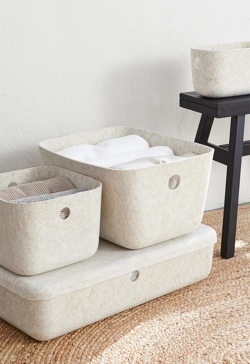 H&M - Large felted storage basket - beige