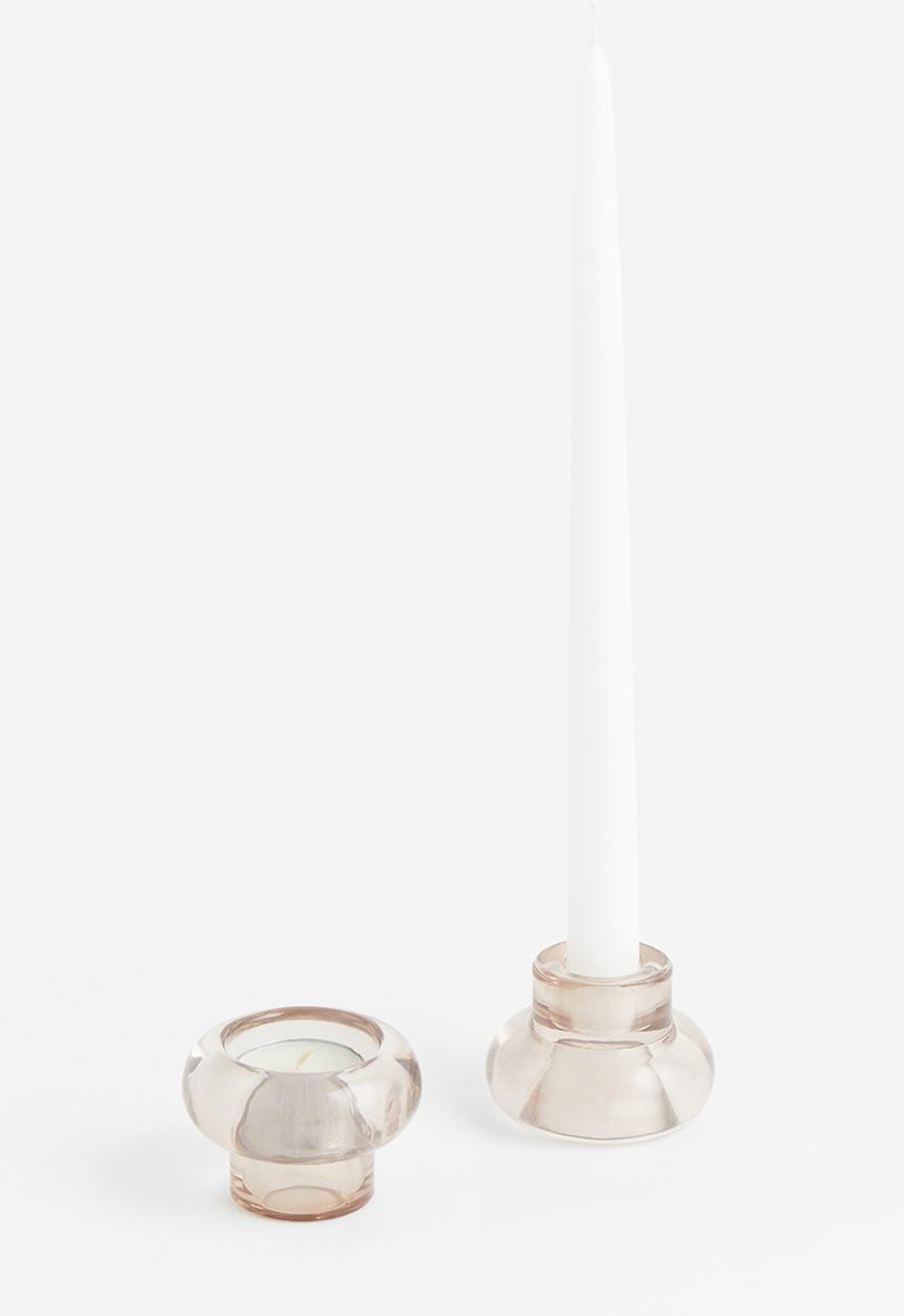 H&M - Glass candle holder - beige