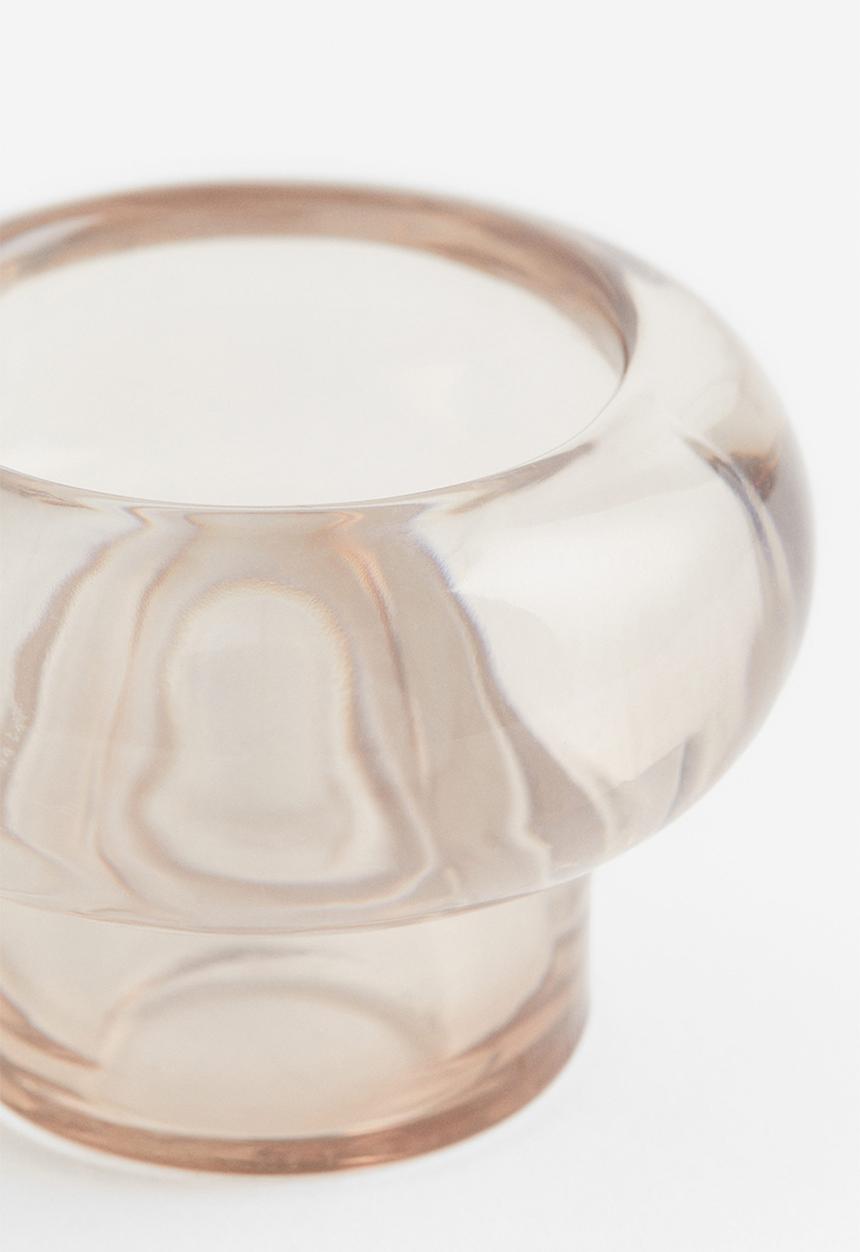 H&M - Glass candle holder - beige