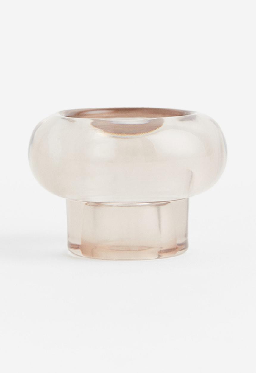 H&M - Glass candle holder - beige