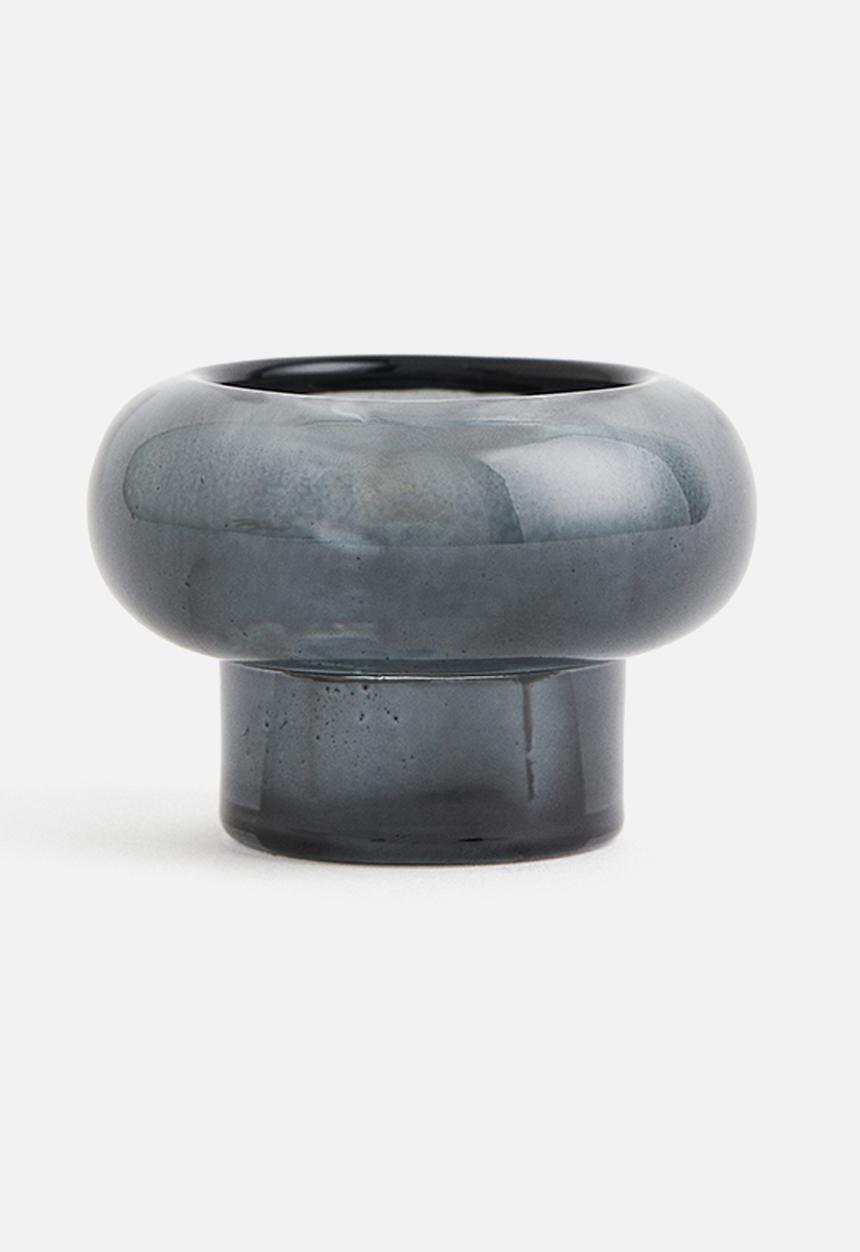 H&M - Glass candle holder - grey