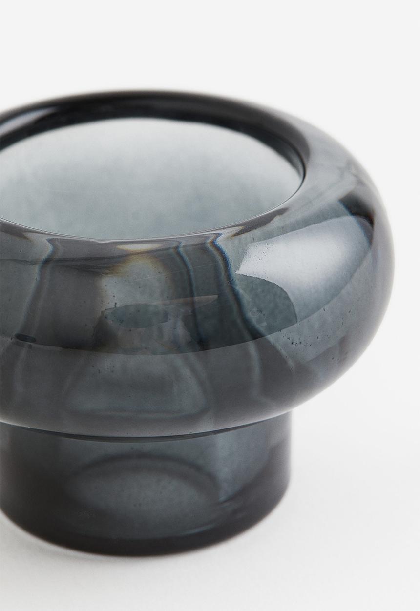 H&M - Glass candle holder - grey