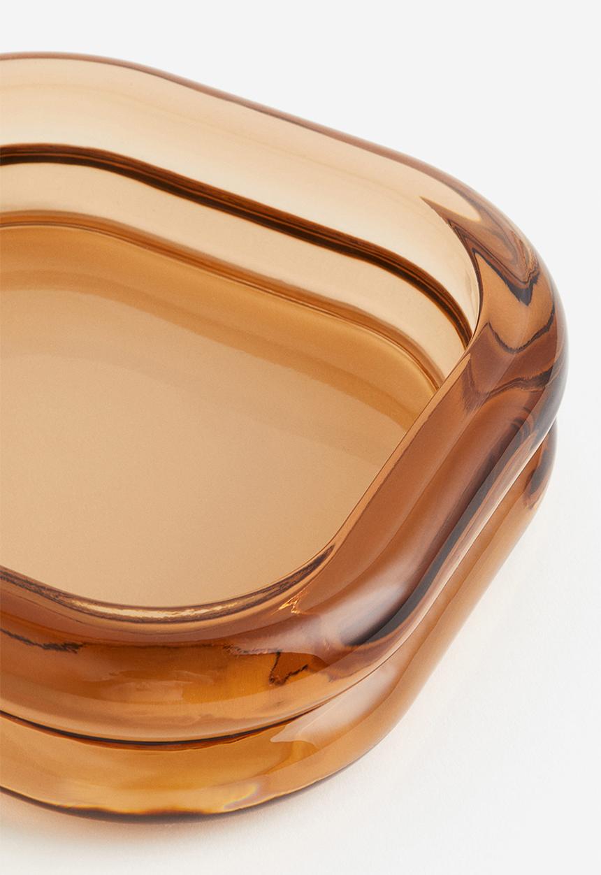 H&M - Glass tray - brown