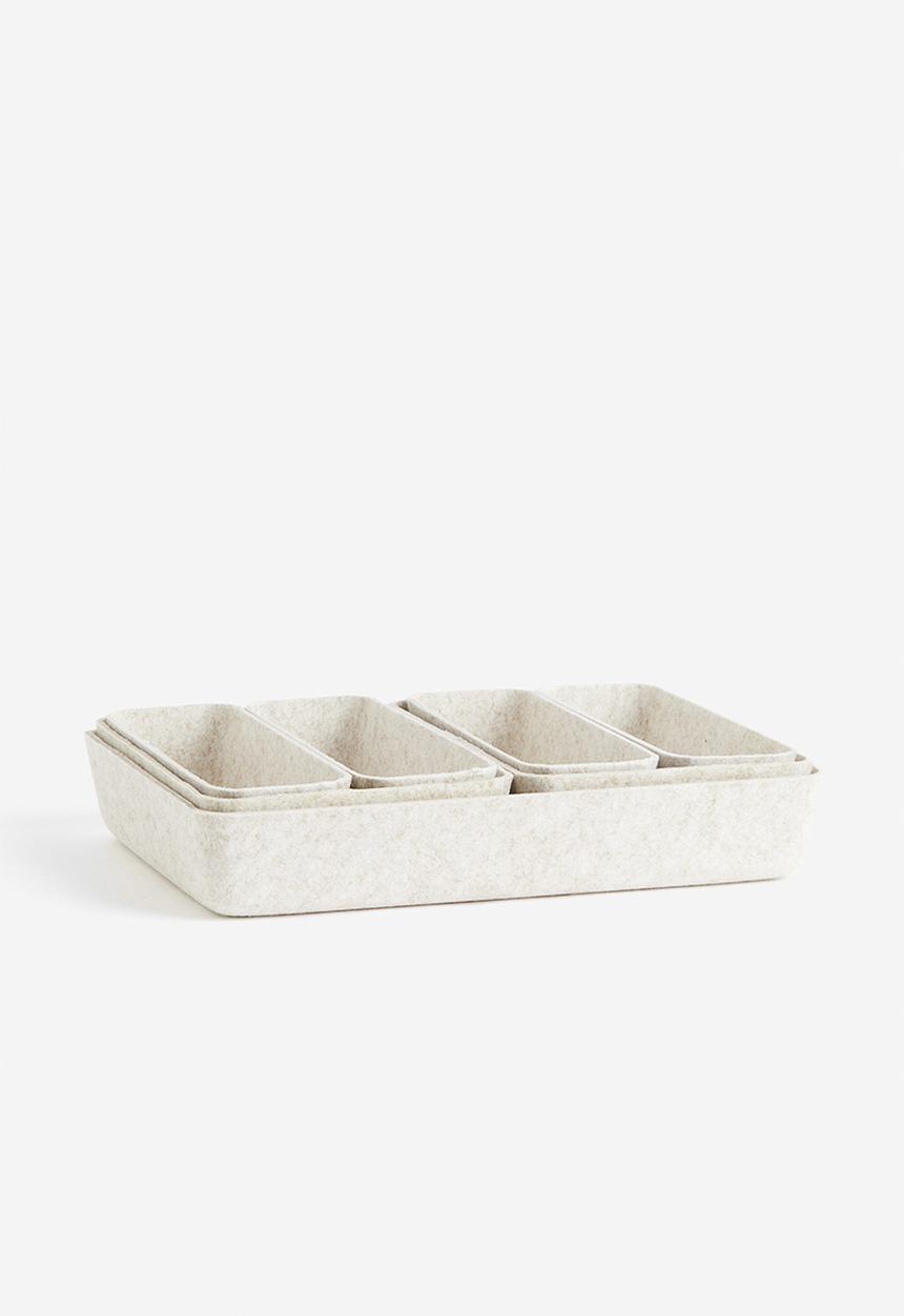 H&M - 7-piece felted storage basket set - white