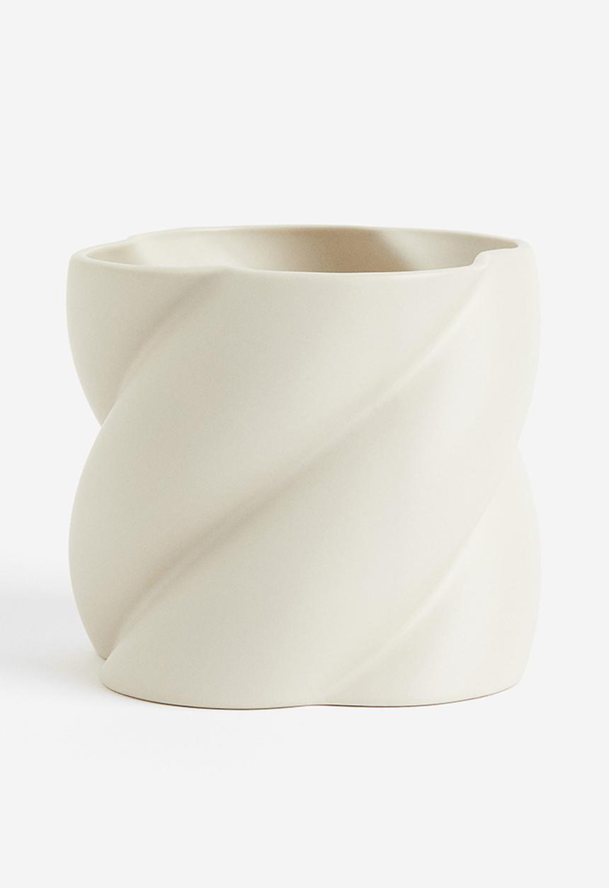 H&M - Stoneware plant pot - white