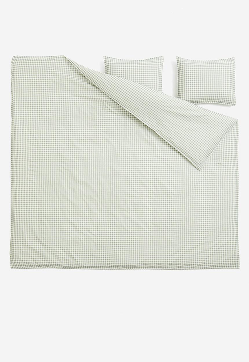 H&M - Patterned double/king size duvet cover set - green