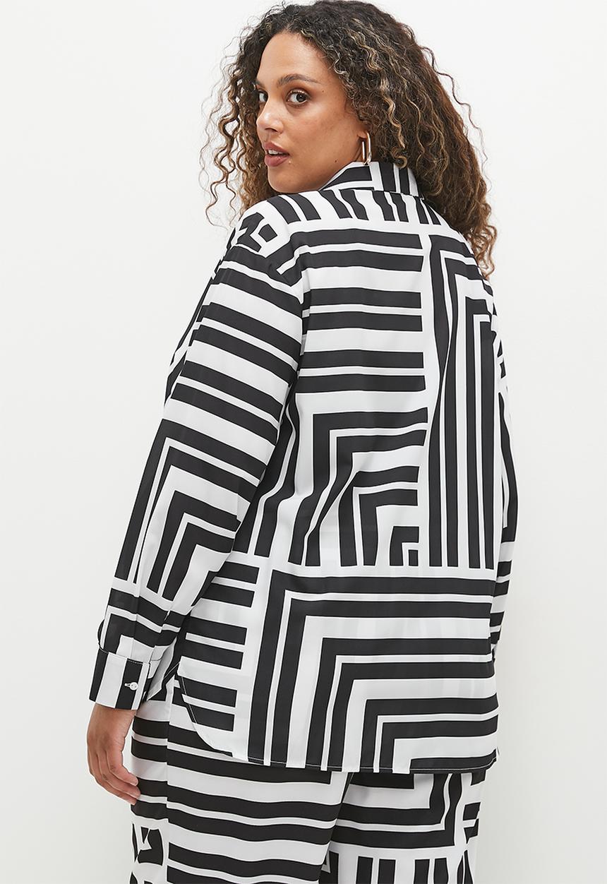 edit - Soft satin shirt - stripe