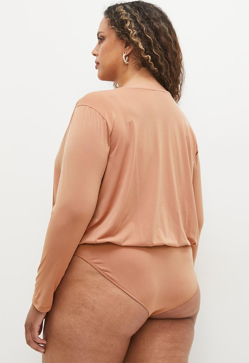 MILLA - V bloson bodysuit plus - neutral 