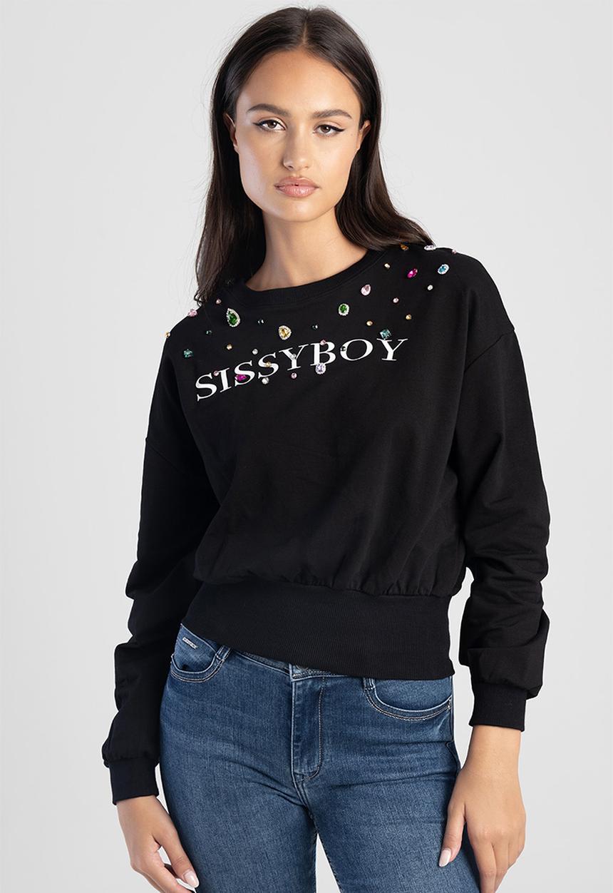 SISSY BOY - Logo Sweat Top With Colorful Bling - Black