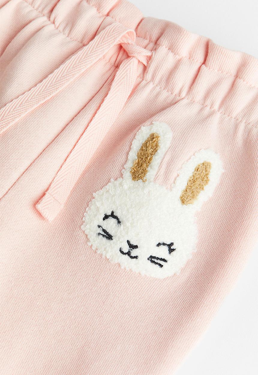 H&M - Cotton joggers - Light pink Rabbit