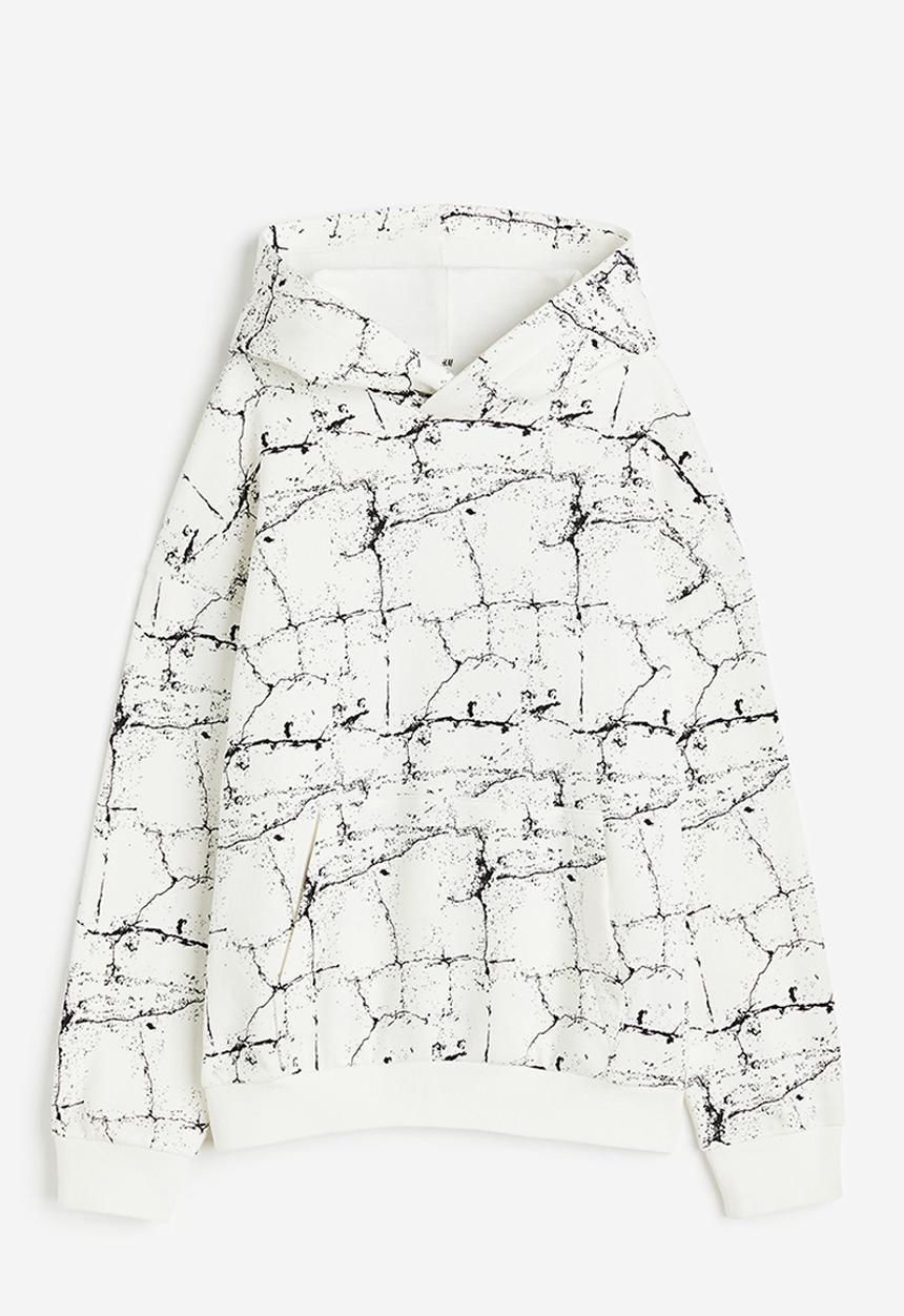 H&M - Patterned hoodie - white