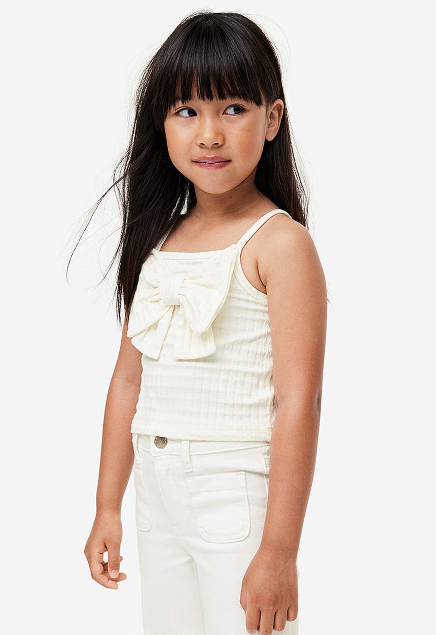 H&M - Bow-detail strappy top - white