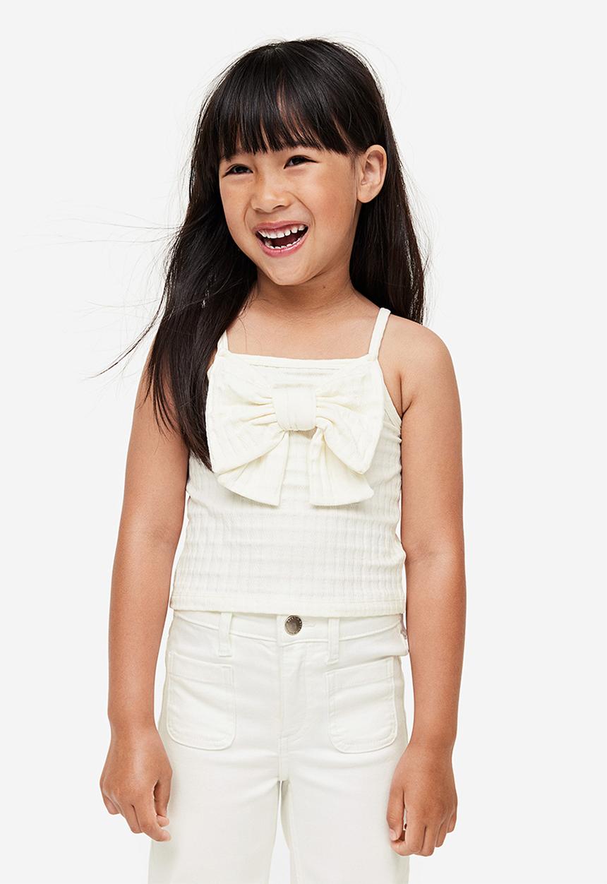 H&M - Bow-detail strappy top - white
