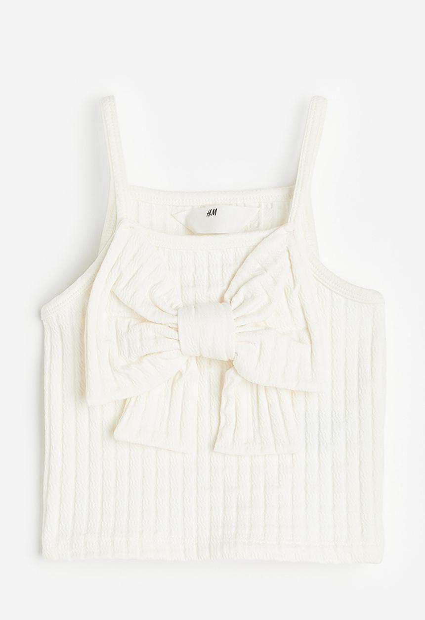 H&M - Bow-detail strappy top - white