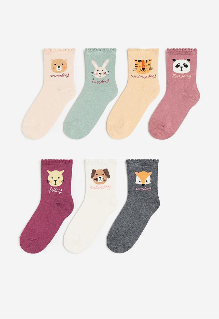 H&M - 7-Pack socks - Old rose Weekdays