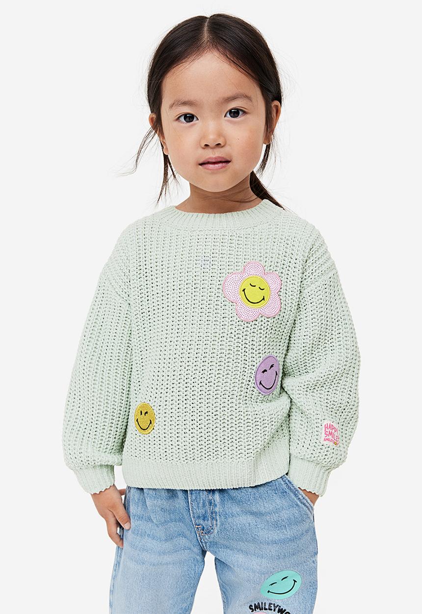 H&M - Chenille jumper - Light green SmileyWorld®