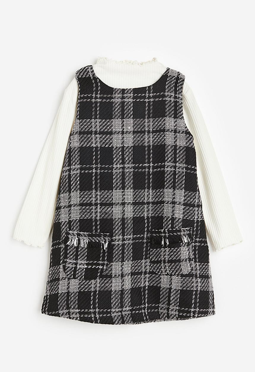 H&M - 2-Piece top and dress set - Black Check