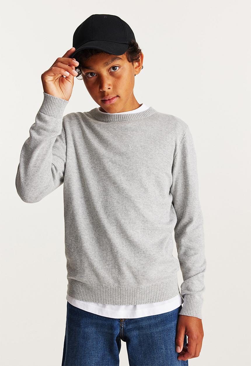 H&M - Fine-knit cotton jumper - grey