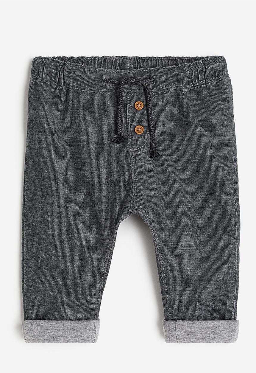 H&M - Fully lined corduroy trousers - grey