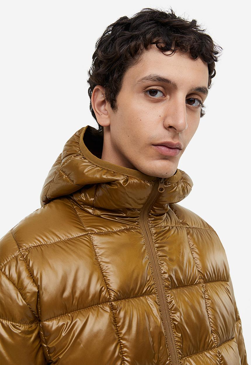 H&M - Regular fit lightweight puffer jacket - dark yellow