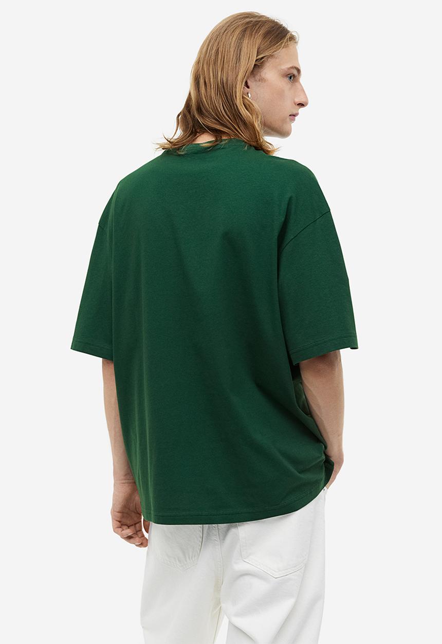 H&M - Loose fit T-shirt - dark green