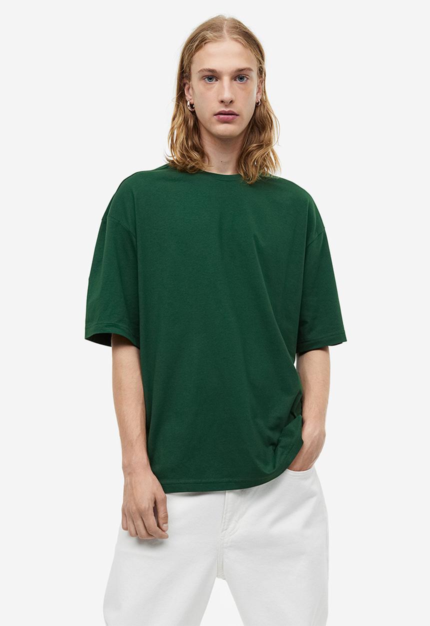 H&M - Loose fit T-shirt - dark green
