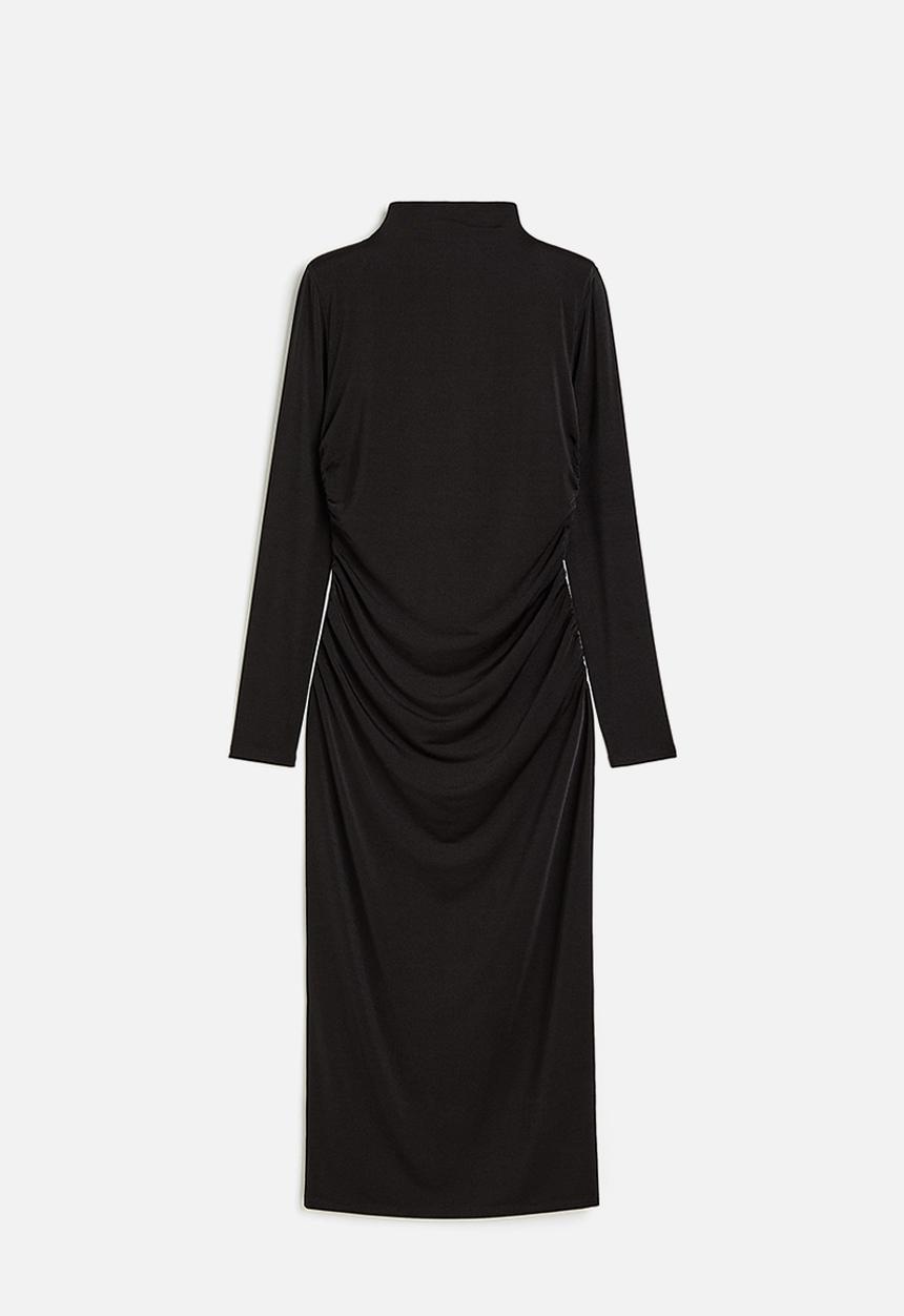 H&M - Draped jersey dress - black