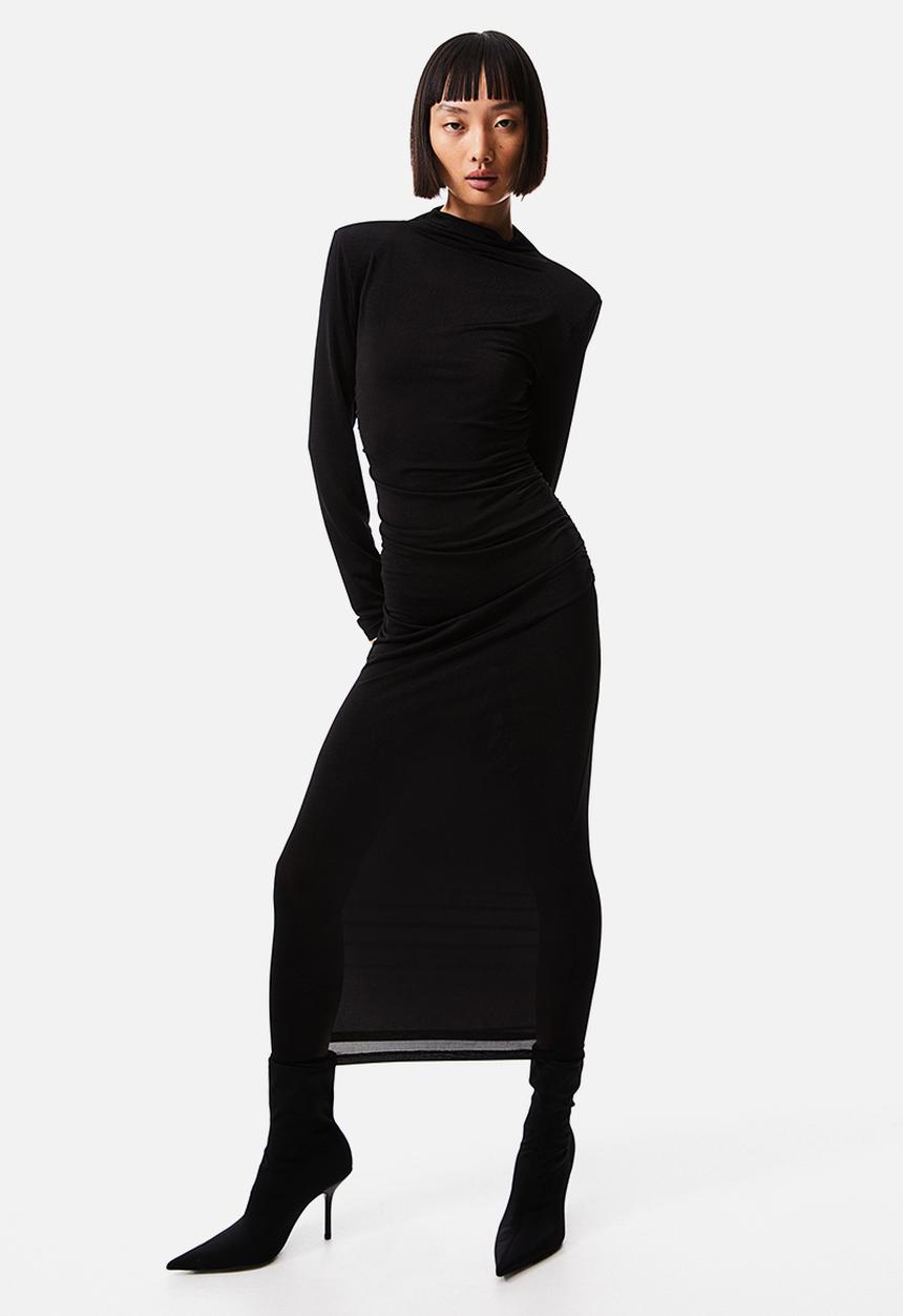 H&M - Draped jersey dress - black