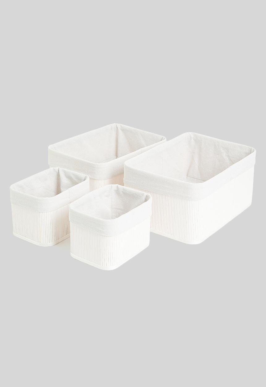 Storage Solutions - Snug bamboo nested storage set of 4 - cream