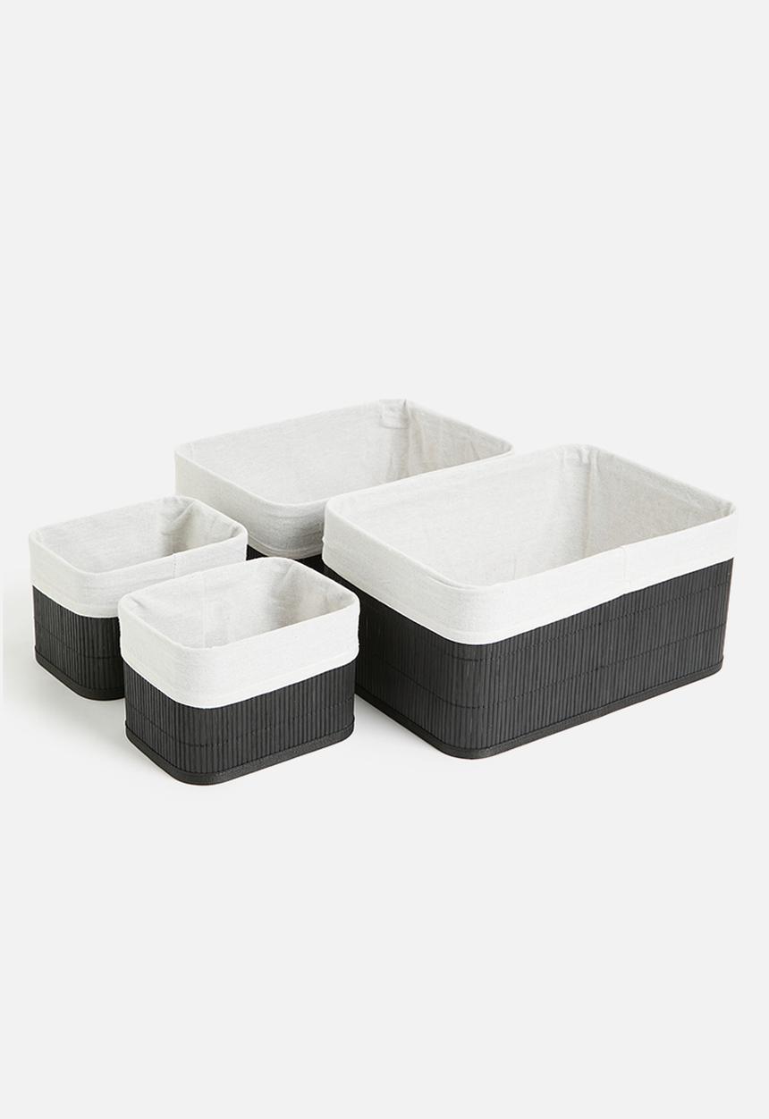 Storage Solutions - Snug bamboo nested storage set of 4 - black