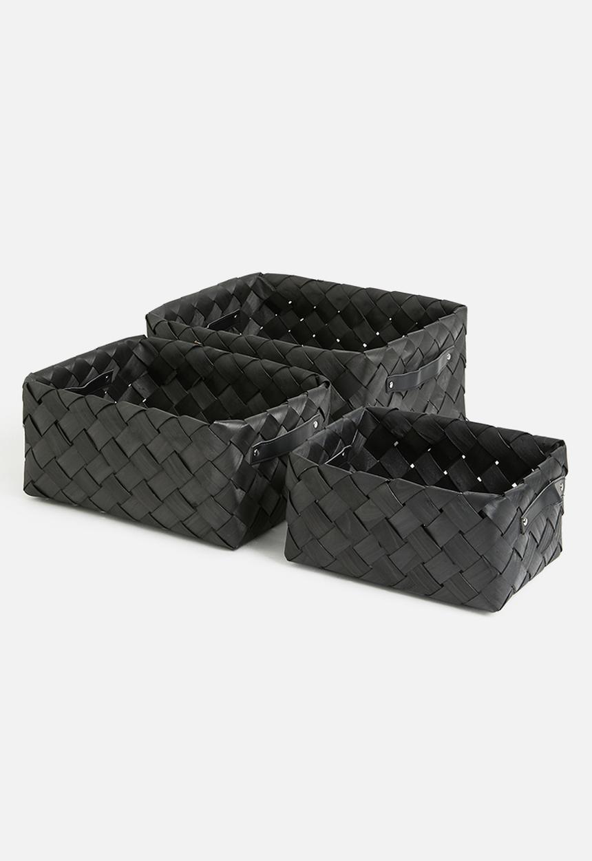 Storage Solutions - Nested storage basket set of 3 - black