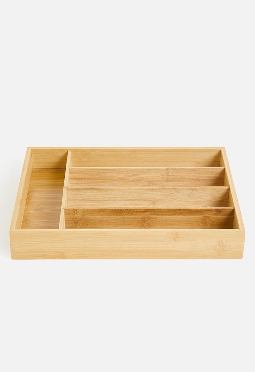 Storage Solutions - Bamboo cutlery organiser - natural