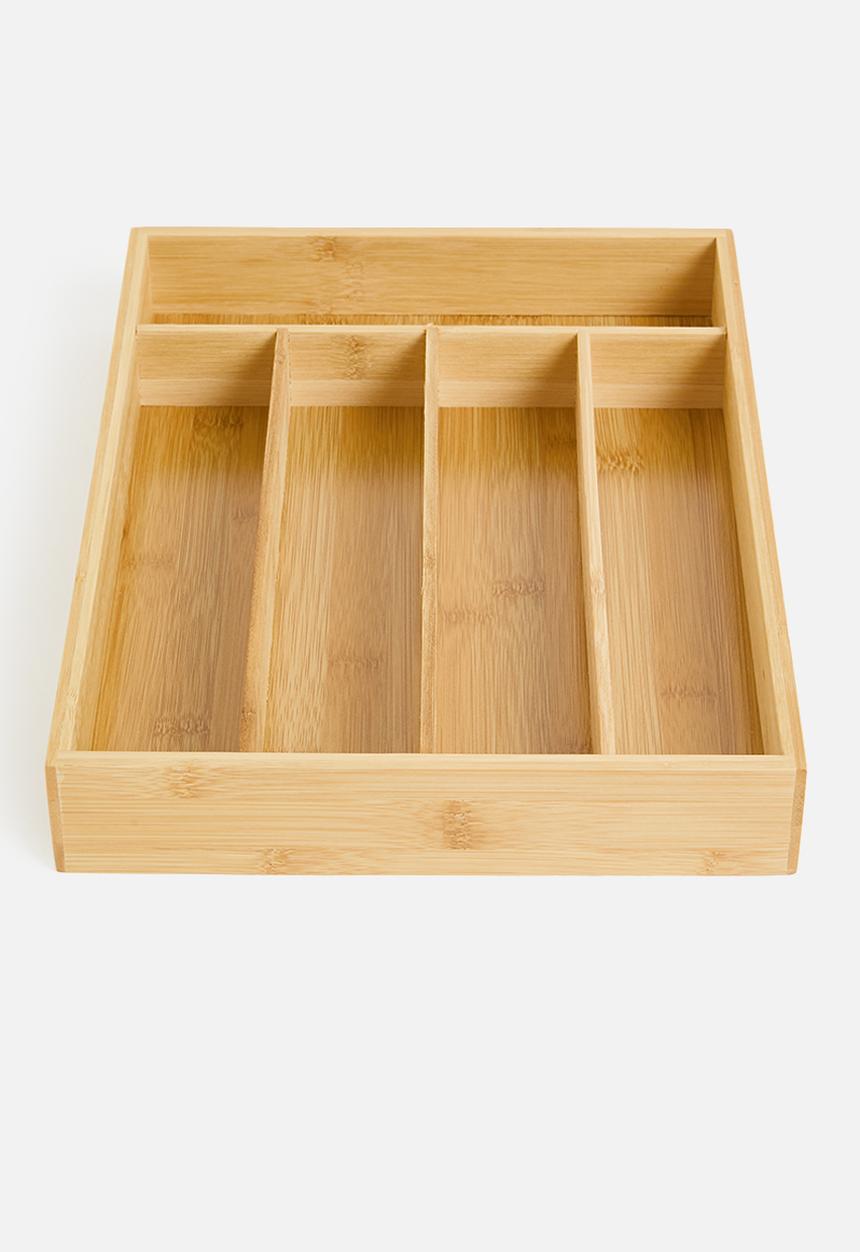 Storage Solutions - Bamboo cutlery organiser - natural