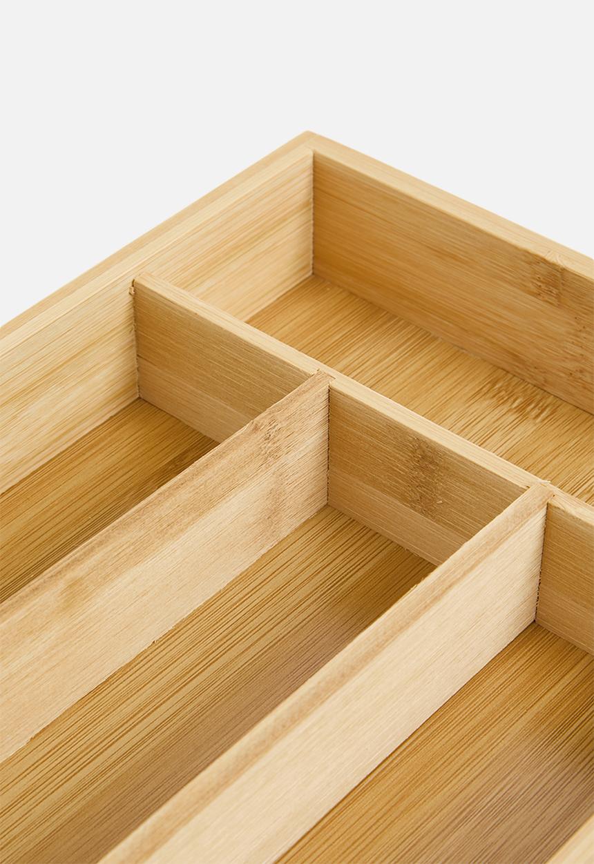 Storage Solutions - Bamboo cutlery organiser - natural
