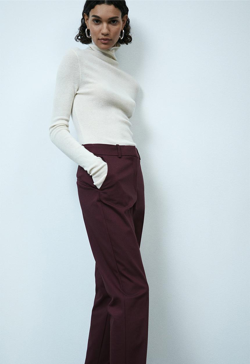 H&M - Cigarette trousers - burgundy